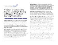 A Culture of Collaborative Inquiry: Learning to Develop and Support ...