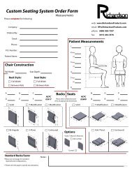 Custom Seating System Order Form - Richardson Products Inc.