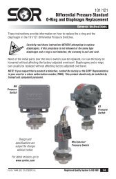 101-121 Differential Pressure Switches O-Ring ... - SOR Inc.