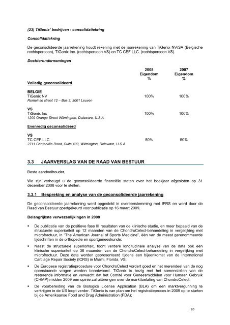 FINANCIEEL JAARVERSLAG 2008 - TiGenix