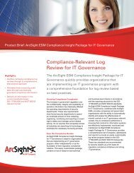 ArcSight Compliance Insight Package for IT