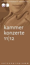 meister& kammerkonzerte s a i s o n p r o g r a m m