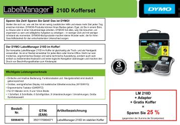 Datenblatt DYMO LabelManager 210D Kofferset - Ident24.de