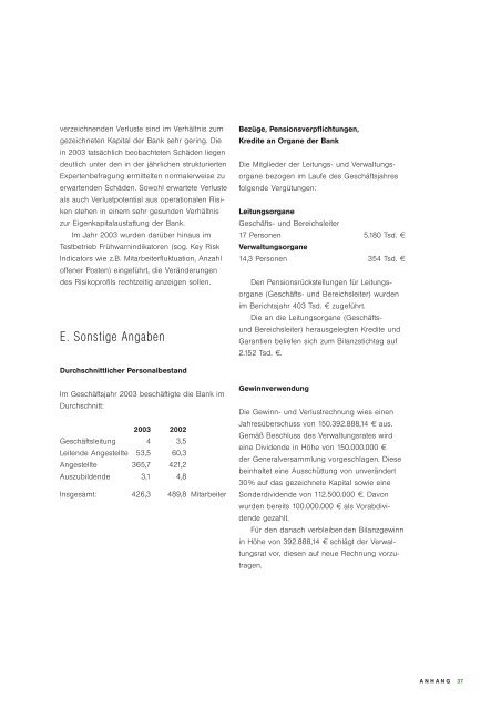 Geschäftsbericht 2003 - Commerzbank International SA