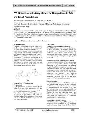 FT-IR Spectroscopic Assay Method for ... - ResearchGate