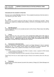 Camping and Adventurous Activities Approval Form - Guides Victoria