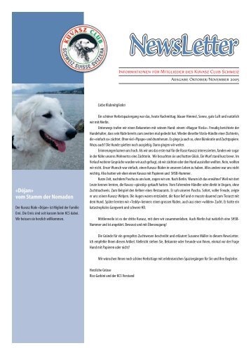 NewsLetter Oktober/November 2005 - Kuvasz Club Schweiz