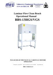 Laminar Flow Clean Bench Operational Manual BBS-13HGS/VGS ...