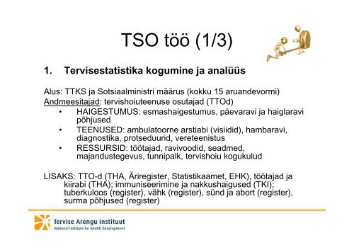 Tervisestatistika osakonna tÃ¶Ã¶de tutvustus