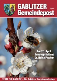 Am 25. April: Bundespräsident Dr. Heinz Fischer - SPÖ Gablitz