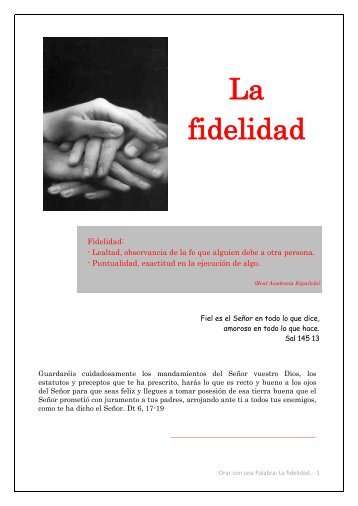 La fidelidad - Orar con una Palabra