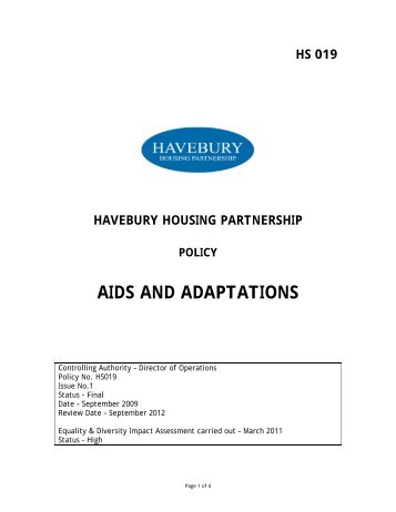 Aids and adaptations policy - Havebury Housing Partnership