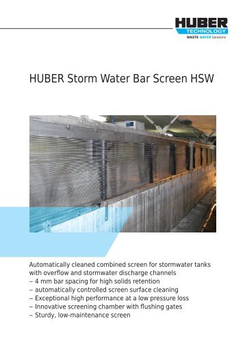 Brochure: HUBER Storm Water Bar Screen HSW