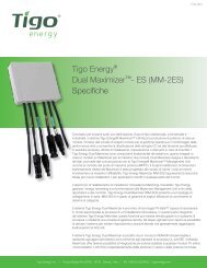 Tigo EnergyÂ® Dual Maximizerâ¢- ES (MM-2ES) Specifiche - Sunerg