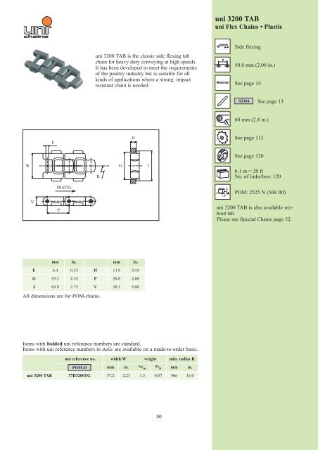 uni-chains CHAIN CATALOG