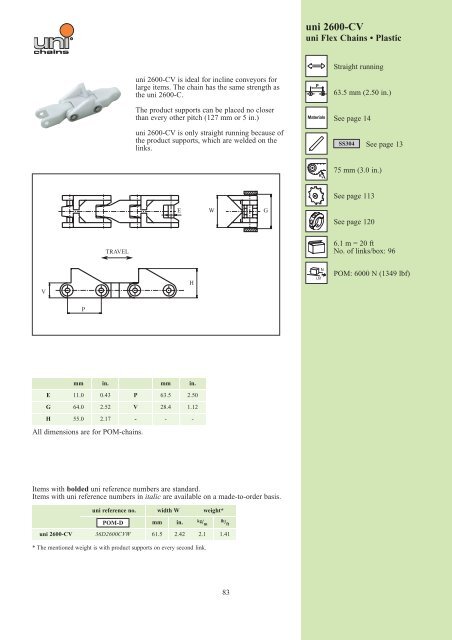 uni-chains CHAIN CATALOG