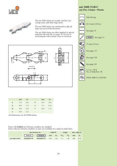 uni-chains CHAIN CATALOG