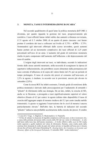 3. MONETA, TASSI E INTERMEDIAZIONE BANCARIA* Nel ... - Assbb