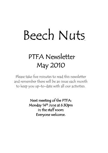 PTFA Newsletter PTFA Newsletter May 2010 - Beech Green Primary ...