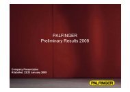 PALFINGER Preliminary Results 2008