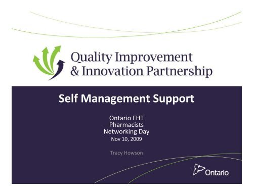 Self-management Support: Getting from me to we... - Impact