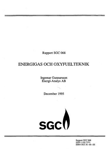 ENERGIGAs OCH OXYFUELTEKNIK - SGC