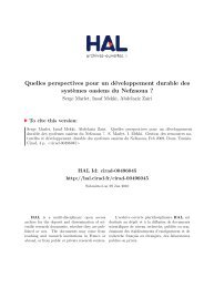 Quelles perspectives pour un développement durable - HAL ...