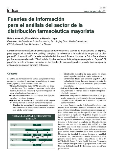 Fuentes de informaciÃ³n para el anÃ¡lisis del sector ... - Revista Ãndice