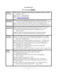 Curriculum Vitae TANG Wai-hung (é§æ é) - hcyuen@swk.cuhk.edu.hk