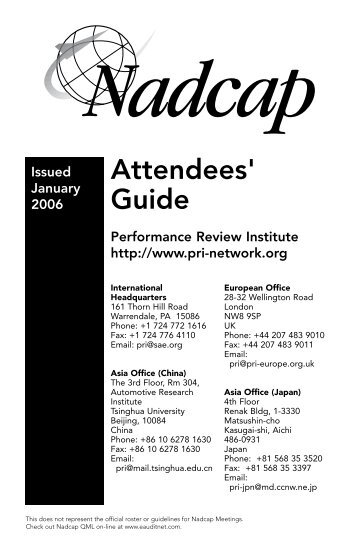 Attendees' Guide - Performance Review Institute
