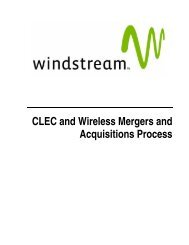 CLEC and Wireless Mergers and Acquisitions Process - Windstream ...