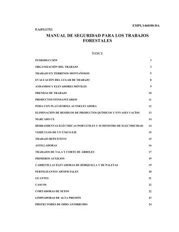 manual de seguridad para los trabajos forestales - Copa-Cogeca