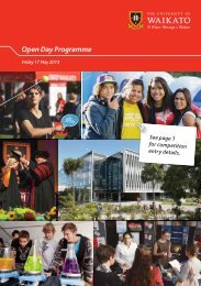 Open Day Programme - The University of Waikato