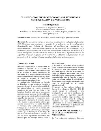 clasificaciÃ³n mediante colonia de hormigas y configuraciÃ³n de ...