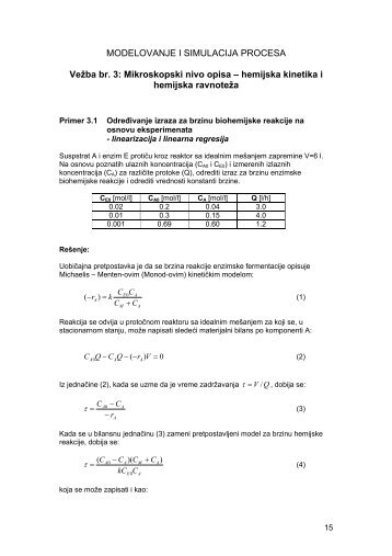 MODELOVANJE I SIMULACIJA PROCESA VeÅ¾ba br. 3 ...