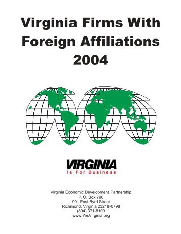 Foreign Affiliates - Virginia Economic Development Partnership