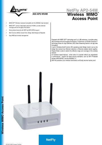 NetFly AP2-54M Wireless MIMO Access Point - Atlantis Land