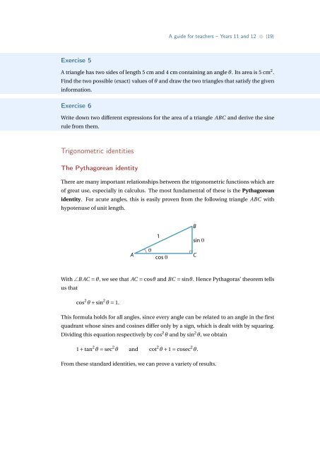 Trigonometric functions and circular measure - the Australian ...