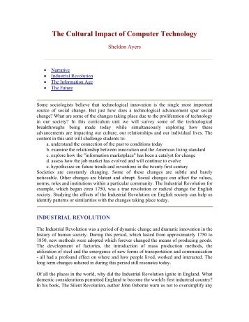 The Cultural Impact of Computer Technology - Engineering and ...