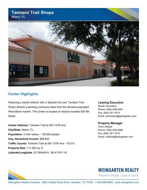 Tamiami Trail Shops - Weingarten Realty Investors