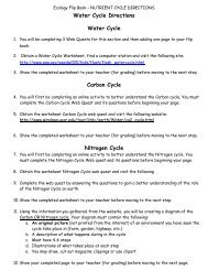 Water Cycle Directions Water Cycle Carbon Cycle Nitrogen Cycle