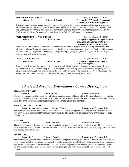 Curriculum Guide - Coal City High School