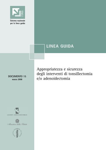 Tonsillectomia - Sistema Nazionale Linee Guida