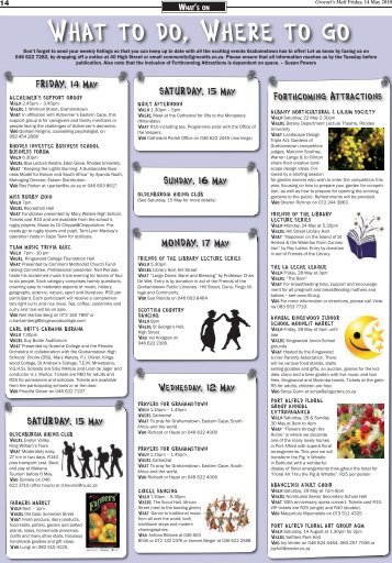 What to do, Where to go - Grocott's Mail