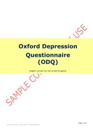 Oxford Depression Questionnaire (ODQ) - Isis Innovation