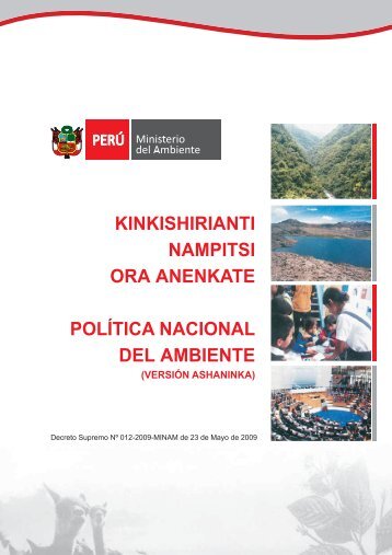 Kinkishirianti Nampitse Ora Anenkate: Política Nacional del Ambiente