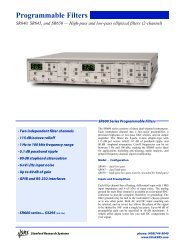 Programmable Filters - Stanford Research Systems