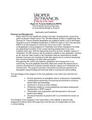 Post Graduate Nursing Internship - Roper St. Francis Healthcare