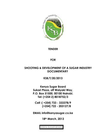 to Download Tender Document - Kenya Sugar Board