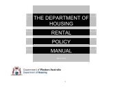 THE DEPARTMENT OF HOUSING RENTAL POLICY MANUAL